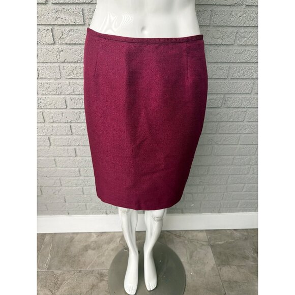 Kasper Women Burgundy 2Piece Career Skirt Suit Size 4P - Picture 9 of 11